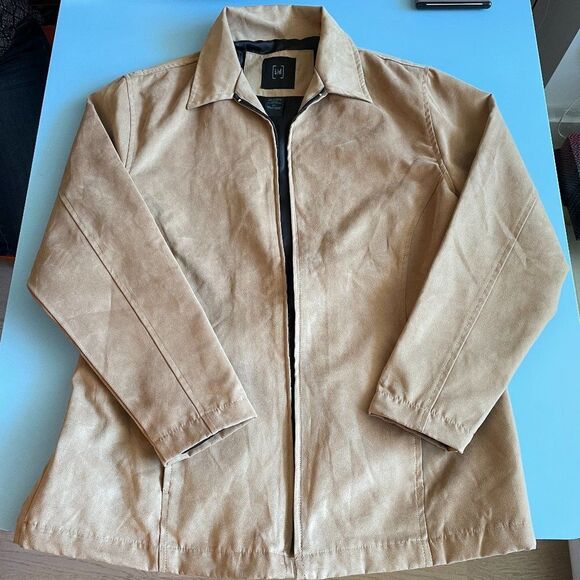 Vintage Oversized Faux Suede Jacket Tan – S - Picture 6 of 13